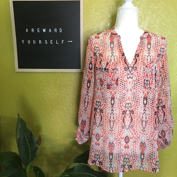 Two by Vince Camuto Sheer Blouse - Picture 1 of 3